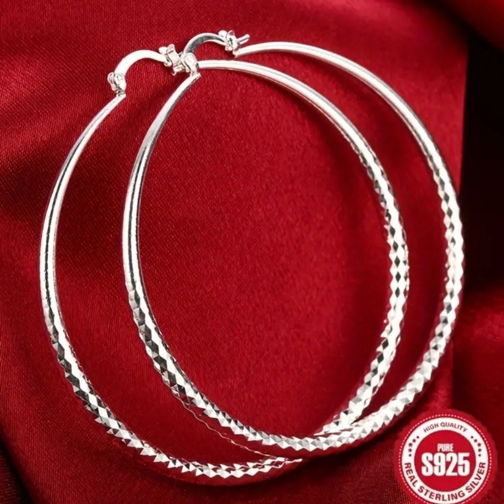 Elegant Silver Hoop Earrings